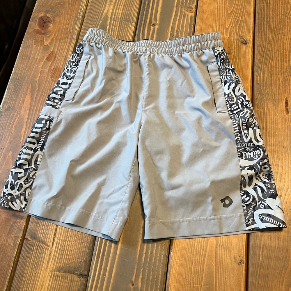 Gray Patterned Men's Athletic Shorts